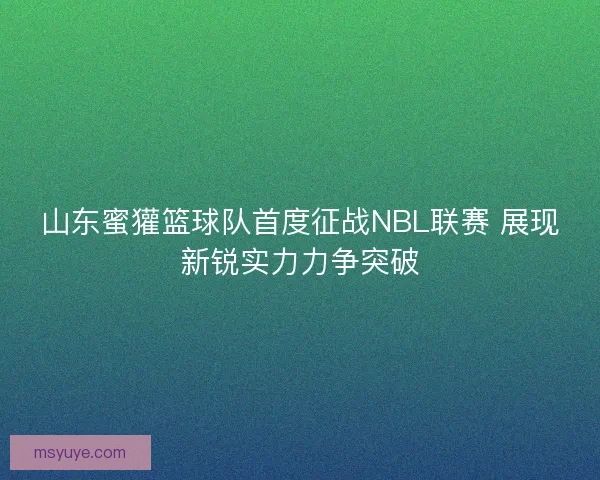 山东蜜獾篮球队首度征战NBL联赛 展现新锐实力力争突破