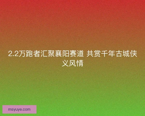 2.2万跑者汇聚襄阳赛道 共赏千年古城侠义风情